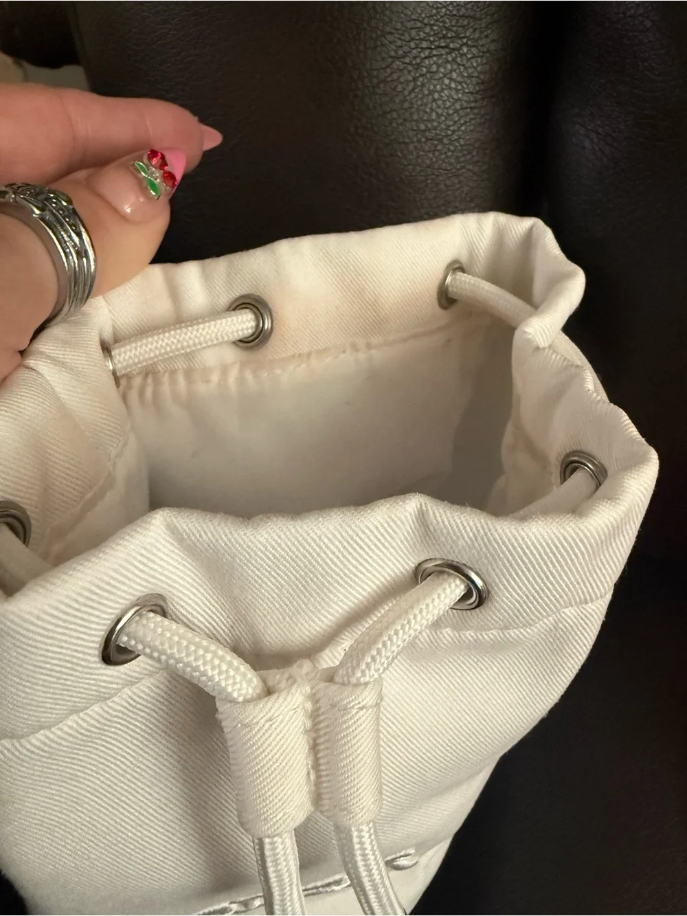 Dior Embroidered Drawstring Cosmetic Pouch